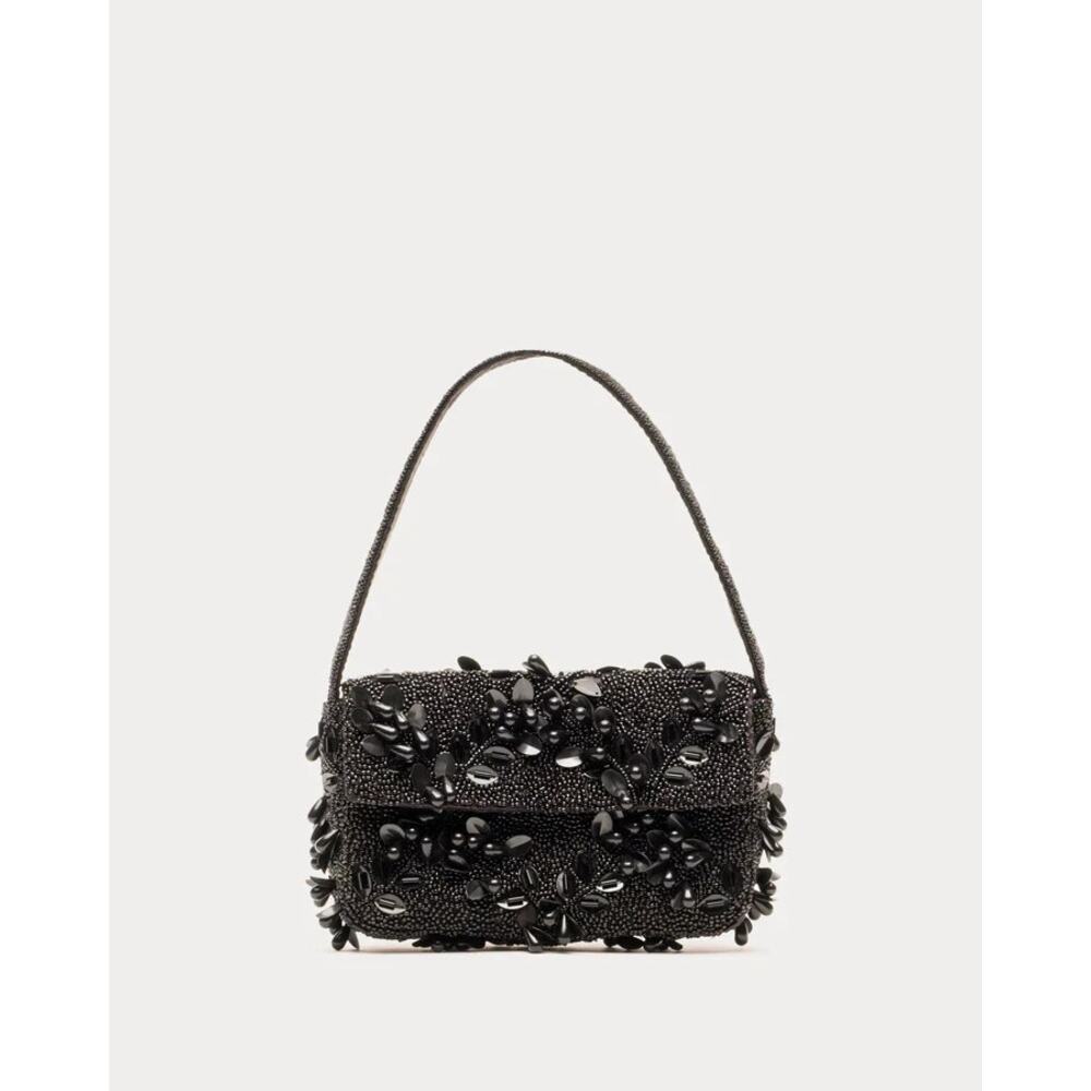 Frances Valentine Tini Beaded Shoulder Bag ~ Black